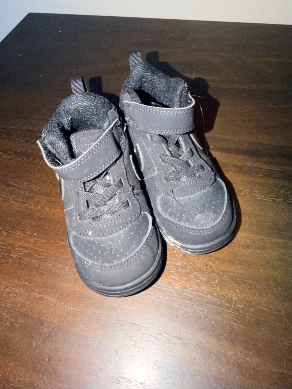 Nike Kids Black High-Top Velcro & Lace Sneakers
